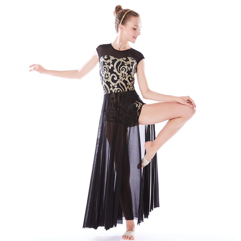MiDee High Qualtity Elegant Western Stage Performance Wear Modern Dance Costume Dress Long Lyrical Dance Dresses