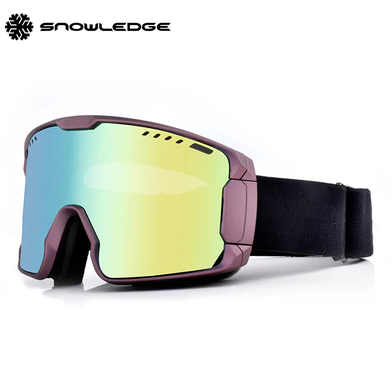 Snowledge 200 sports goggles side locking magnetic system exchange lens OTG design snow goggles ski