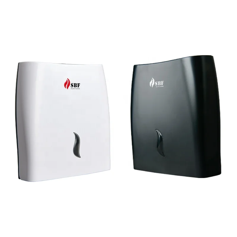 Office Restaurant Smoke Black ABS Plastic Tissue Box Z Folding Holder Hand Paper Towel Dispenser Wall Mount