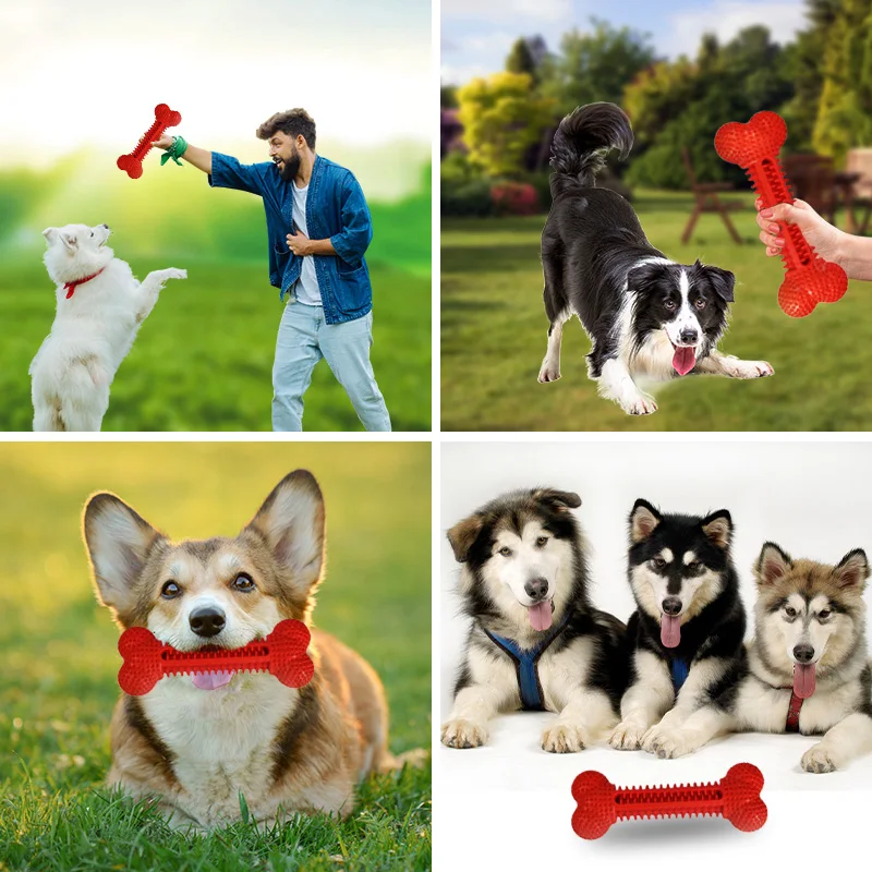 Pet Shop Custom Multi-color Golf Design Nylon Rubber TPR TPE Patent Dog Bone Shape Chew Toys for Dog Teeth Cleaning