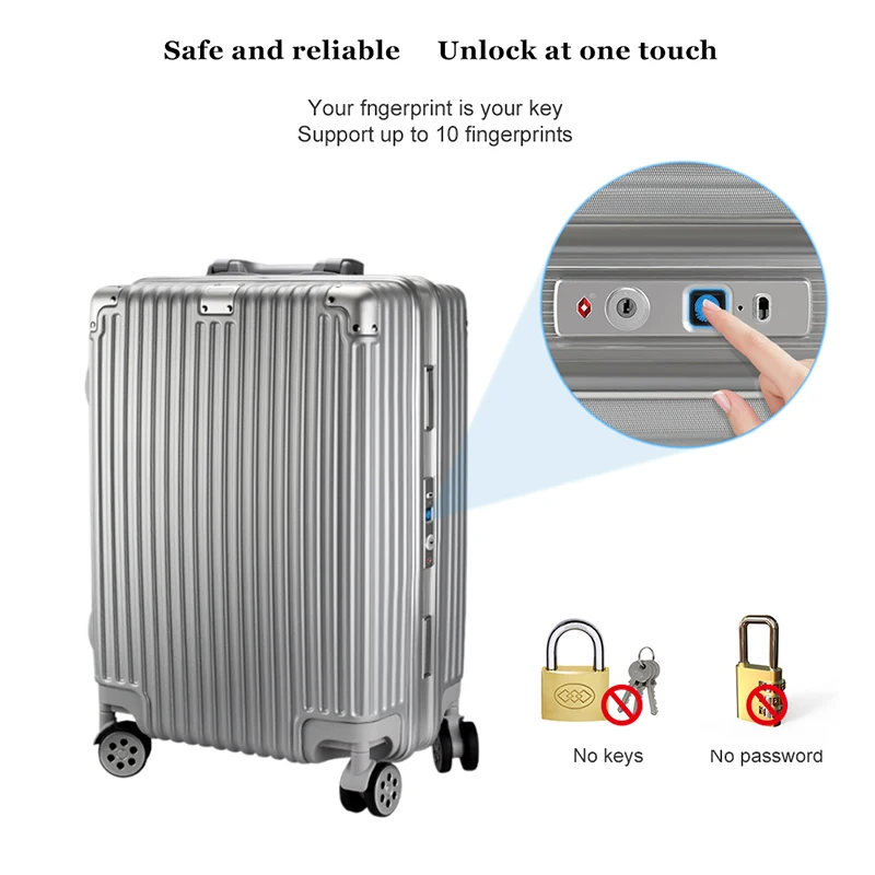 Professional TSA Fingerprint Lock Travel Hand Suitcase Manufacture Aluminum Custom Design Luggage with 360 Degree Wheel