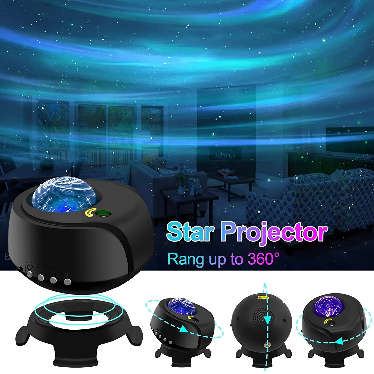 Water Pattern Laser Led Starry Sky Star Night Light Bedroom Atmosphere Projection Lamp For Kids Toys