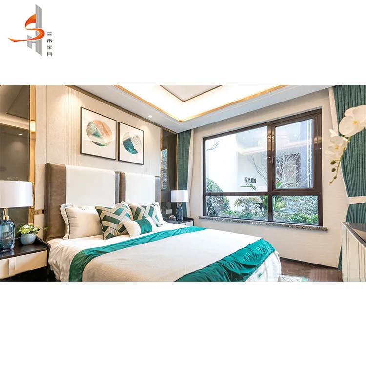 Factory custom wood hotel king size bedroom furniture for 3-5 stars hotel