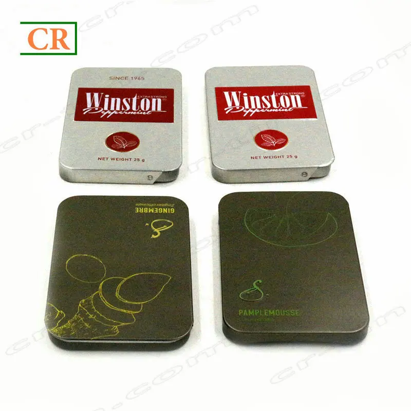 
Metallic Gold Color Child Resistant Slide Tin Case For Mints Packaging 