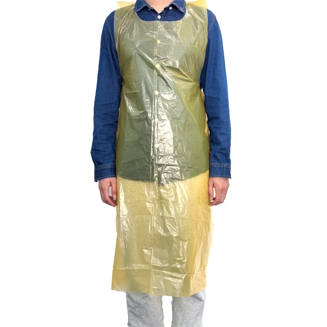 Factory Price With Long Sleeves Plastic Apron PPE Gowns Disposable CPE isolation apron nurse apron plastic