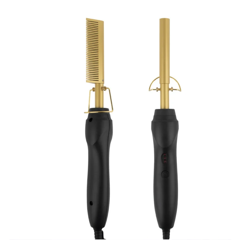 Wet And Dry Electric Heating Copper Comb Hair Straightening Comb Custom Hair Straightener Home Perm Curling Iron Curli
