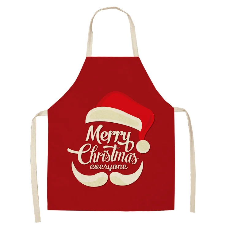 Cheap Bulk Christmas Couple Kids Red Santa Kitchen Apron Christmas Printed Letter Gift Aprons