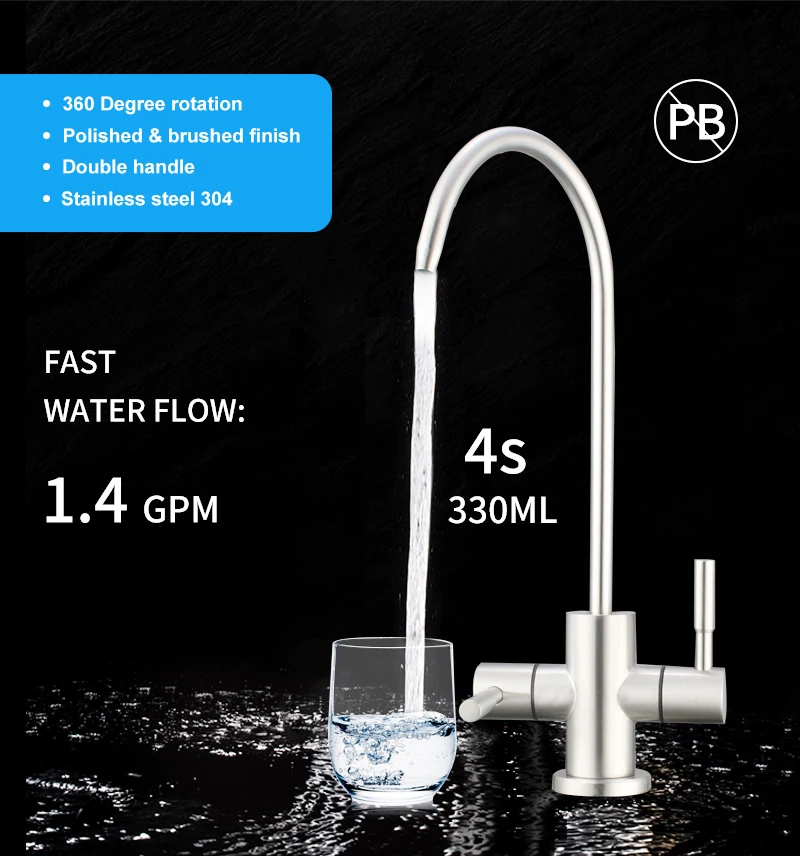 Stainless Steel Filter Tap Drinking Water Faucet Accessories Reverse Osmosis Ro Water Faucet