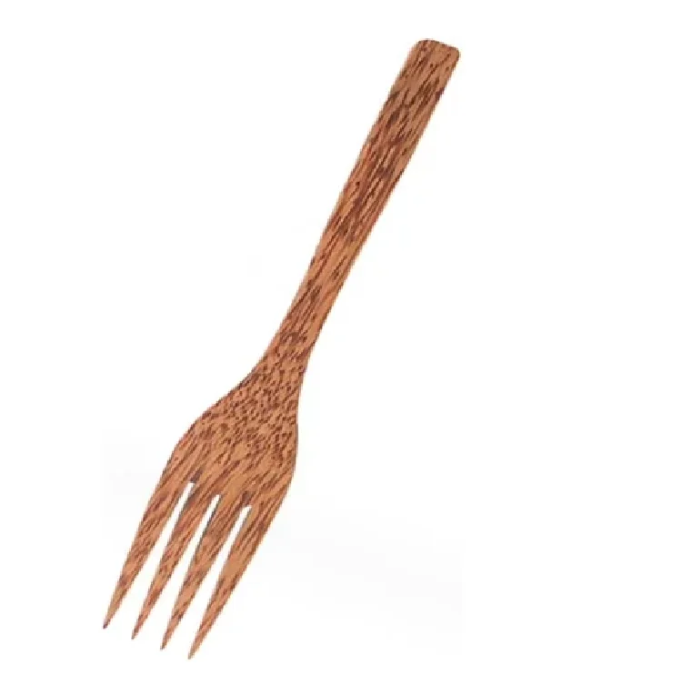 Best Selling Eco Friendly Reusable Cutlery Coconut Shell Wood Fork Tableware Flatware Fork Spoon Travel Set