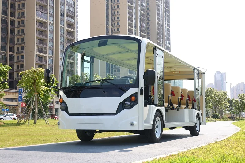 New Design Professional 23 Seater Electric City Sightseeing Bus with Door Scenic Area Longer Range Sightseeing Bus