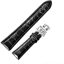 Reef Tiger  High Quality 22mm Genuine Calfskin Leather Strap with Deployment Buckle Durable Watch Band for Men