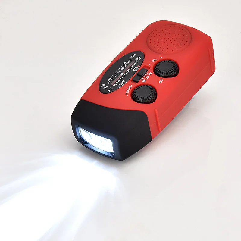 Multifunctional Portable Radio Hand Crank Solar USB FM AM WB Weather radio Emergency LED Flashlight Torch Power Bank 2000mA
