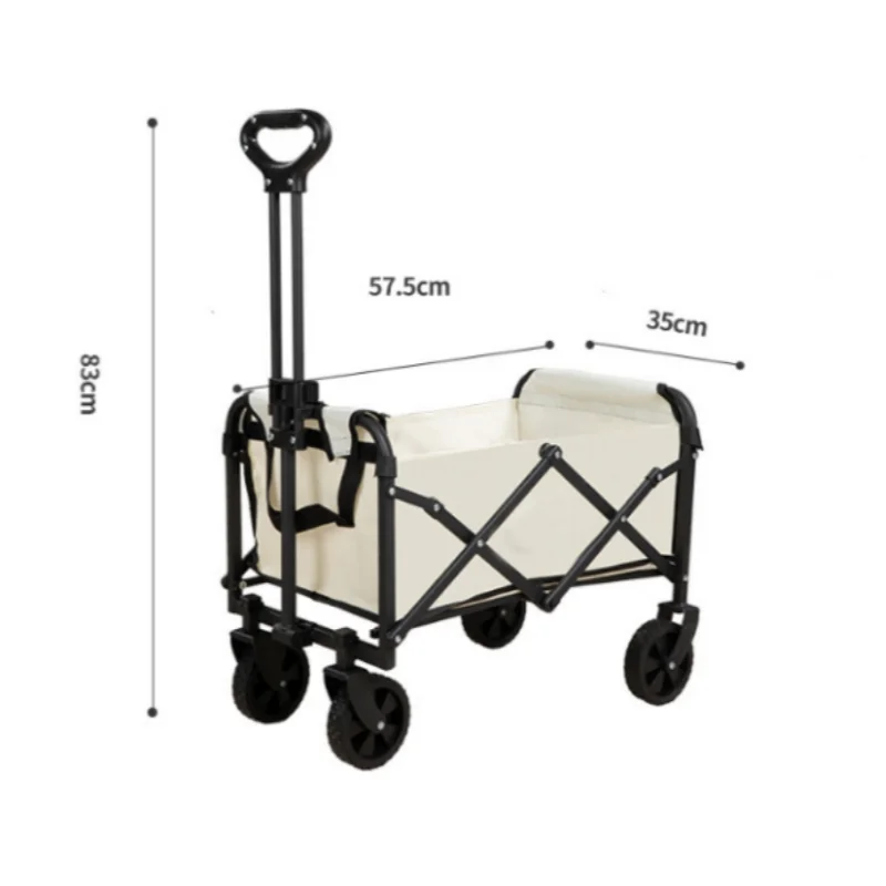 Collapsible Foldable Wagon, Beach Cart Large Capacity, Heavy Duty Folding Wagon Portable for Sports, Shopping, Camping