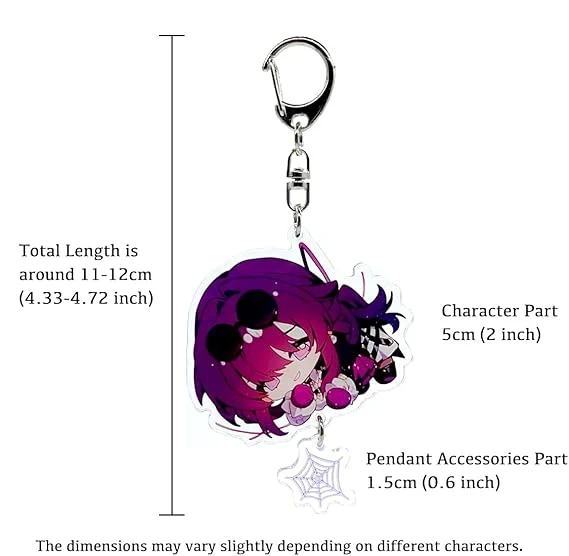 Wholesale Customizable Anime Acrylic Charm Keychains Plastic and Alloy Metal for Personalized Special Accessory