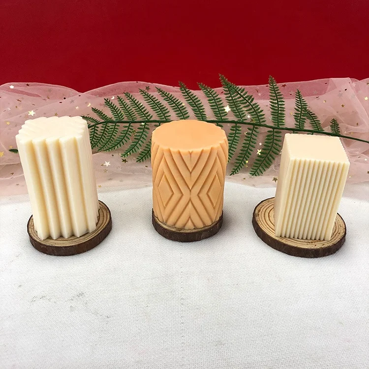 OEM ODM molde de vela de silicona supplies shape wholesale large cement candle jar 3d rubber geometry silicone candle mold