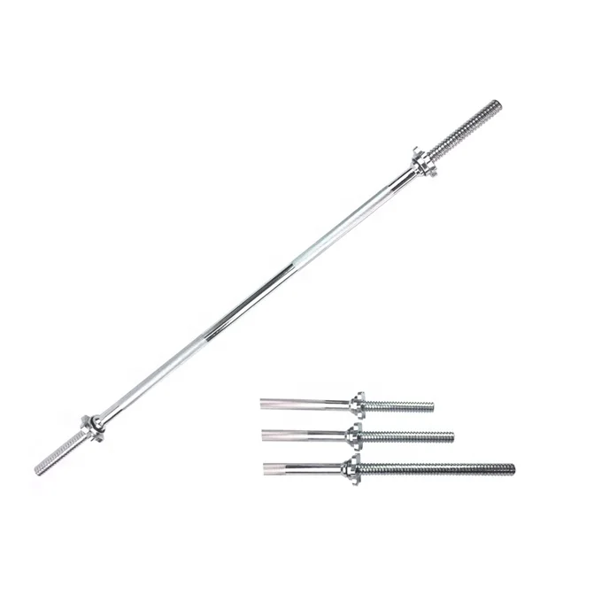 Hot Selling Chrome Weight Lifting 47'/72'/86' Straight Barbell Bar With Star Collars