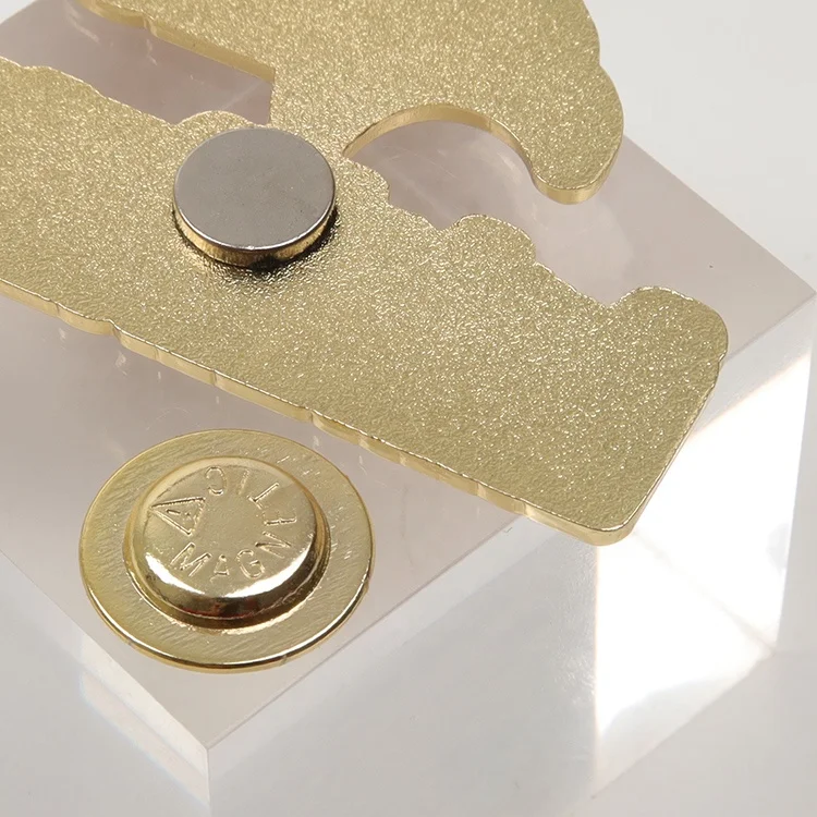 Pin Badges Manufacture Custom Brand Logo Enamel Metal Labels with Magnet Backing