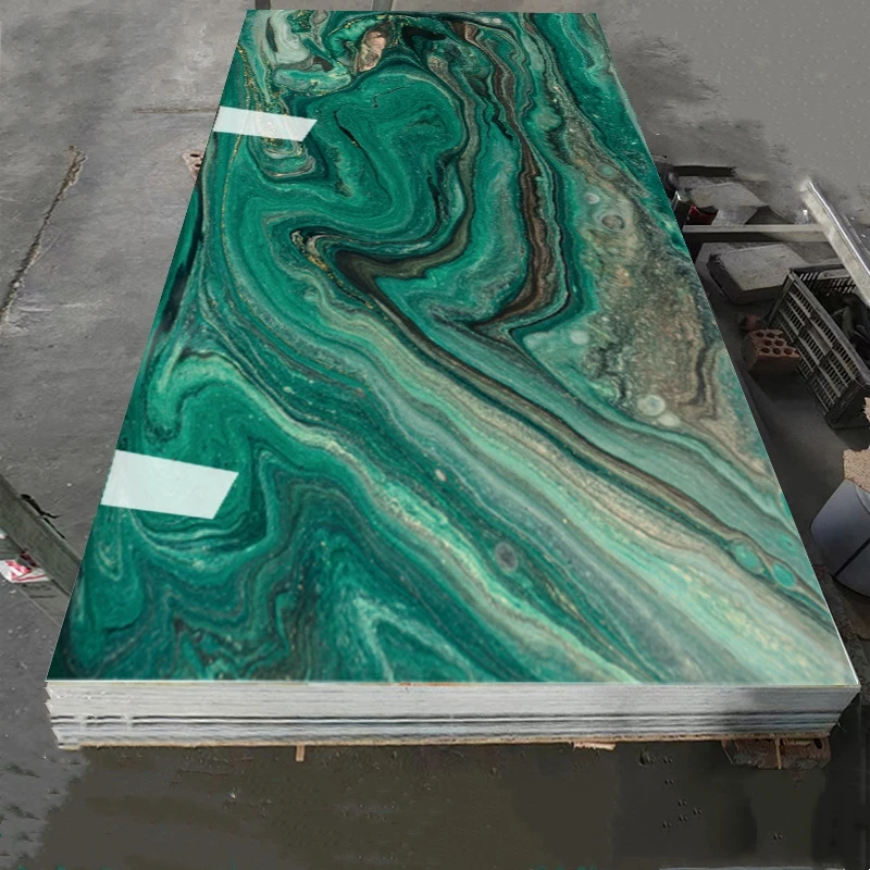 Factory price 1220mm*2440mm 3mm white high gloss uv mable wall panel spc uv wall panel waterproof wall louver panel