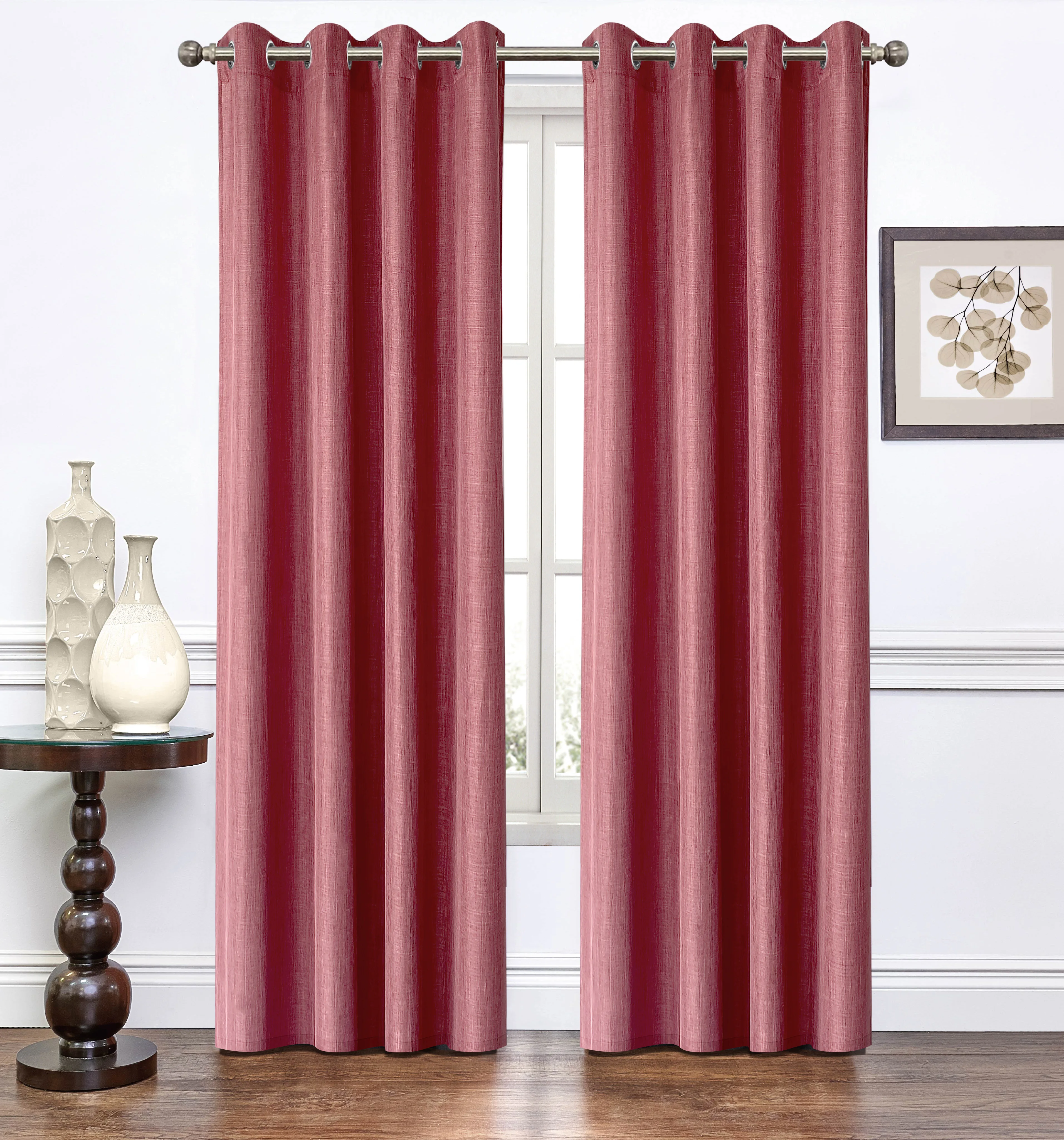 Катионная ткань, однотонная водоотталкивающая 12 металлических колец, оконная занавеска для дома, отеля, декоративные окна