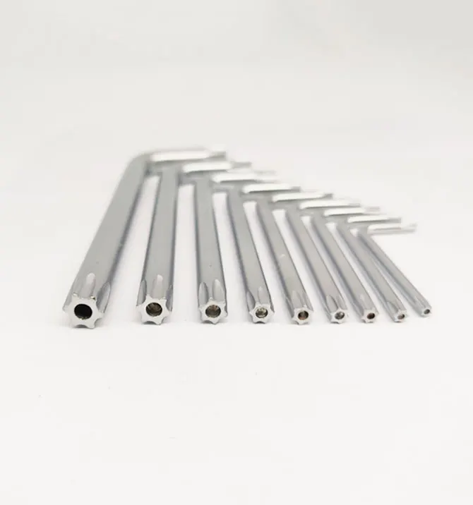 9 pcs (T10-T50) double end torx key L-shaped long arm Allen hex wrench