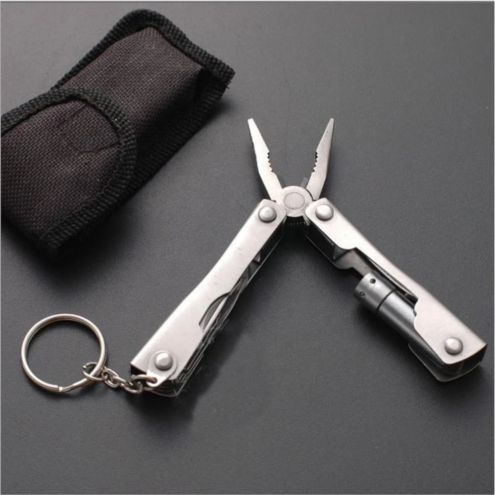 Stainless multi function pocket multifunction tool pliers with light