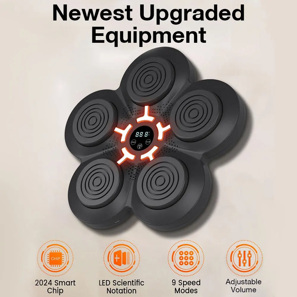 New Original Electronic Wireless Home Led Target Wall Mounted With Boxing Glove One Punch Training Smart Music Boxing Machine