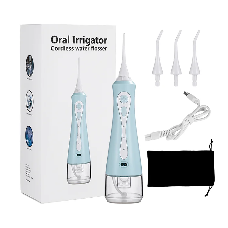 Portable Dental Water Flosser Pick Ultrasonic Electric Tooth Cleaner Dental Irrigator Waterproof IPX7 W/ Color box Package
