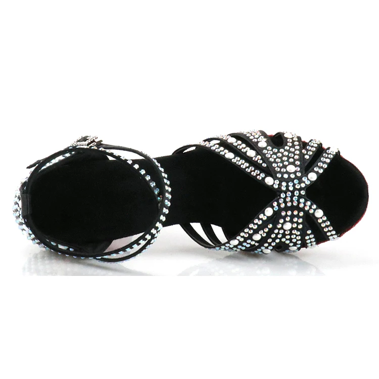 Ballroom dance shoes Silk Shining Crystal Rhinestone Salsa Shoes Ladies latin dance shoes