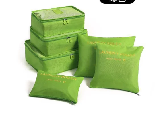 6 PCS Travel Storage Bag Set for Clothes Tidy Organizer Wardrobe Suitcase Pouch Travel Organizer Bag Case Shoes Packing Cube Bag