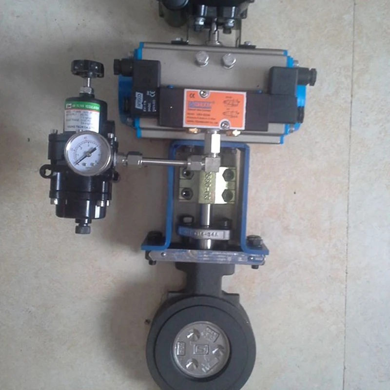D673H Y F Pneumatic Wafer Type Metal Hard Seal Butterfly Valve