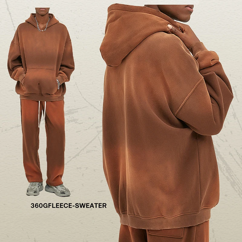 Unisex Blank Fleece 100% Cotton Heavyweight Pullover Hoodie Baggy Thick Hoodies Sweatshirt Sportswear