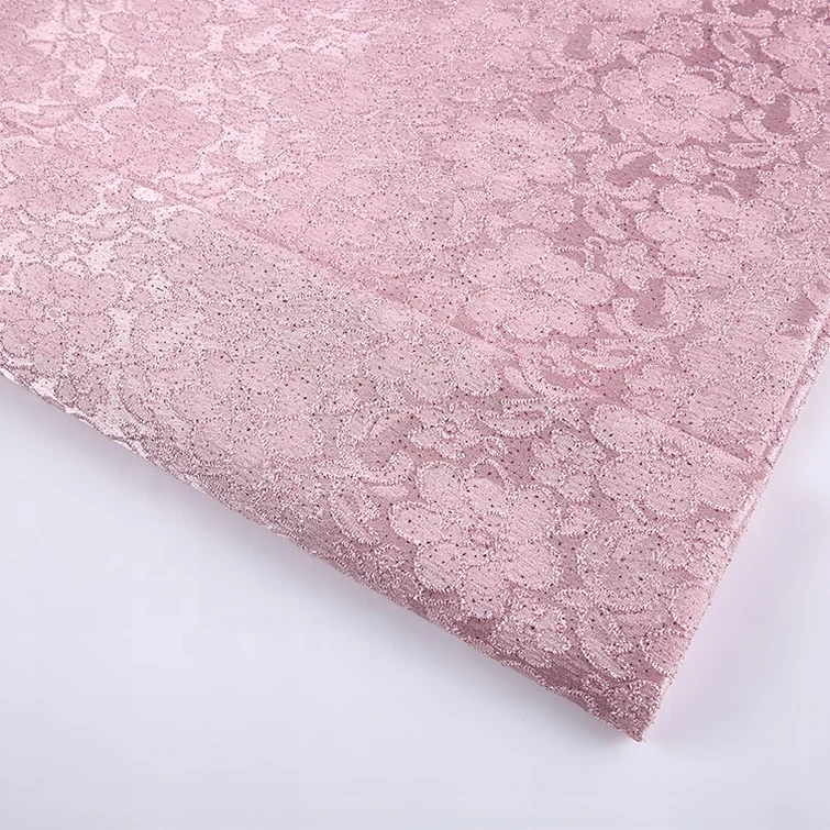 Good quality jacquard polyester wholesale woven glitter fabric for wedding dress