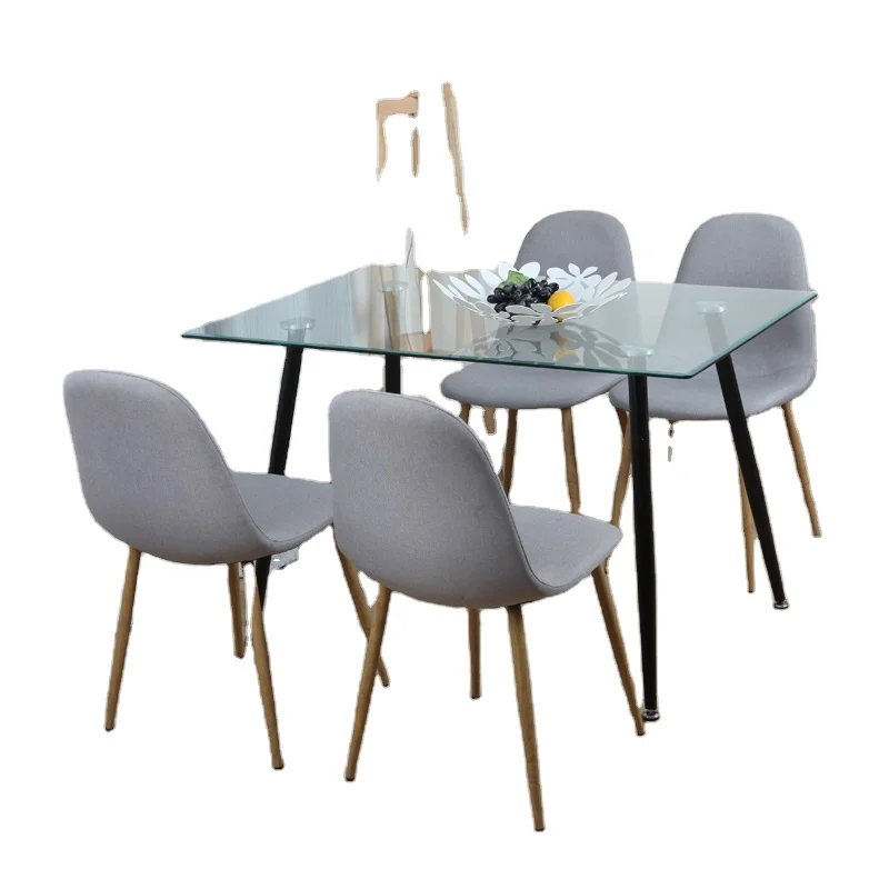Wholesale high quality modern dining tables home furniture glass dining table chairs dining table set
