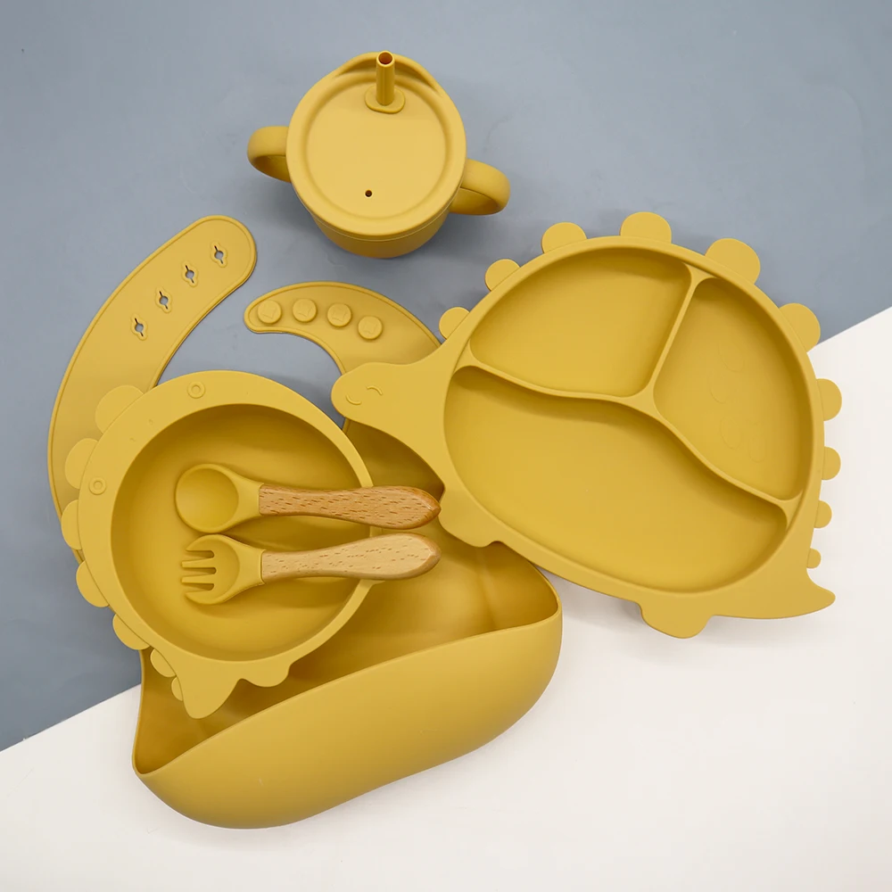 Wholesale BPA Free Dinnerware Waterproof Silicone Suction Baby Feeding Bowl Set