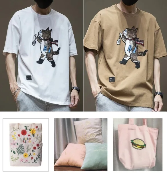 Industrial automatic mini one head small t shirt 200*300mm embroidering machine