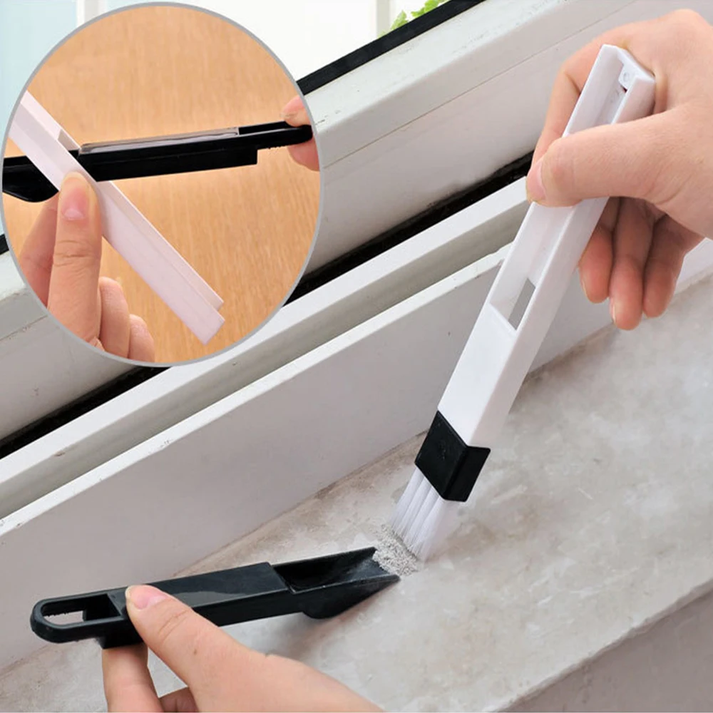 Multipurpose Window Door Keyboard Cleaning Brush Cleaner+Dustpan 2 In 1 Tool Black Blue Color Window Brush