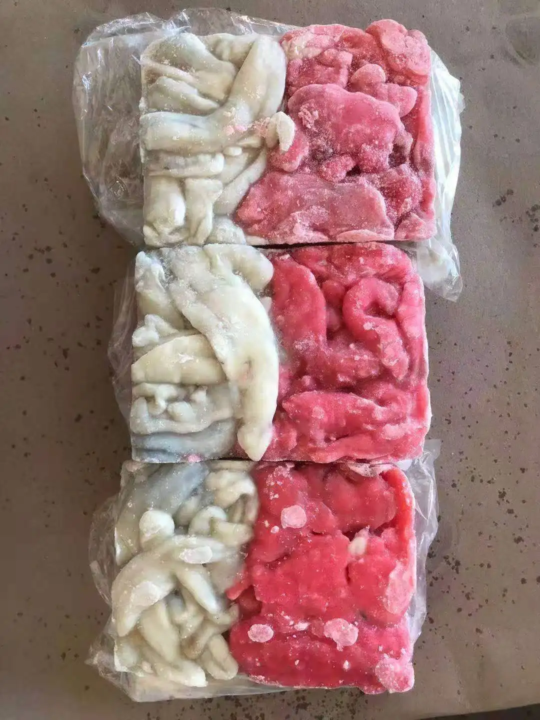 Frozen Indian squid roe white and red