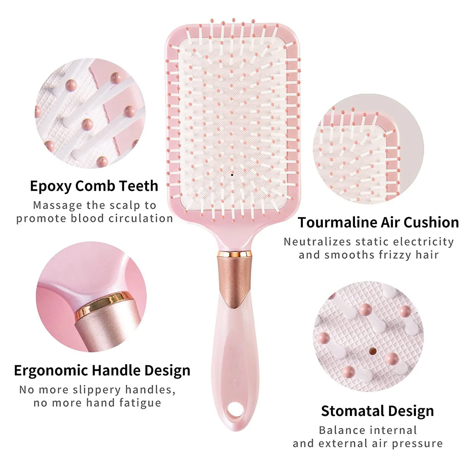 New arrival solid color fashion comfortable hair brushes for women ball tipped hair massage brush