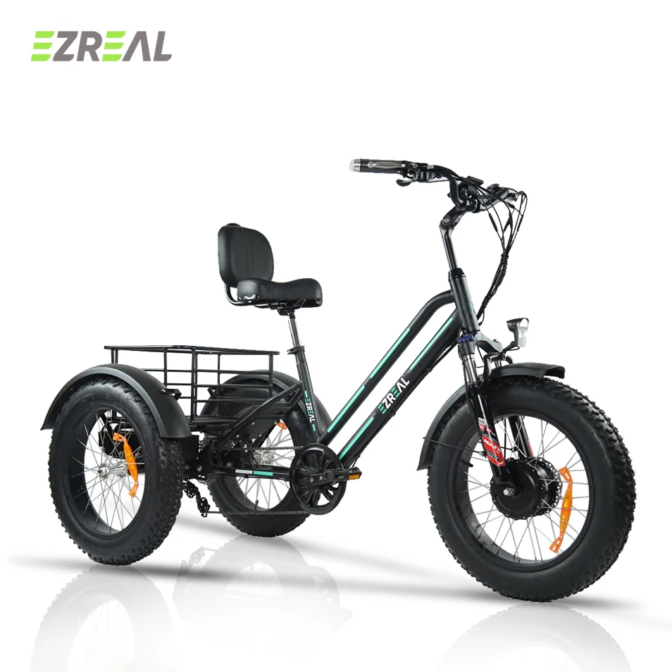 EZREAL Высокопроизводительный электрический китайский трехколесный грузовой Электрический велосипед трехколесные электрические велосипеды для взрослых