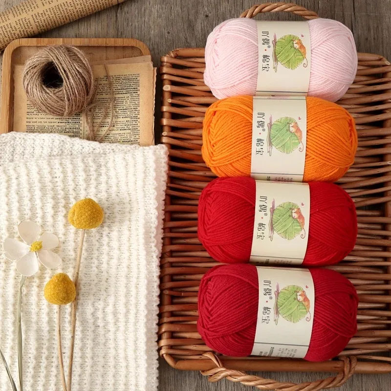 4ply  Cotton Yarns for Hand Knitting Multi 80 Colors Middle Thickness 40 Grams Baby Yarns Thread Wholesale Factory Price