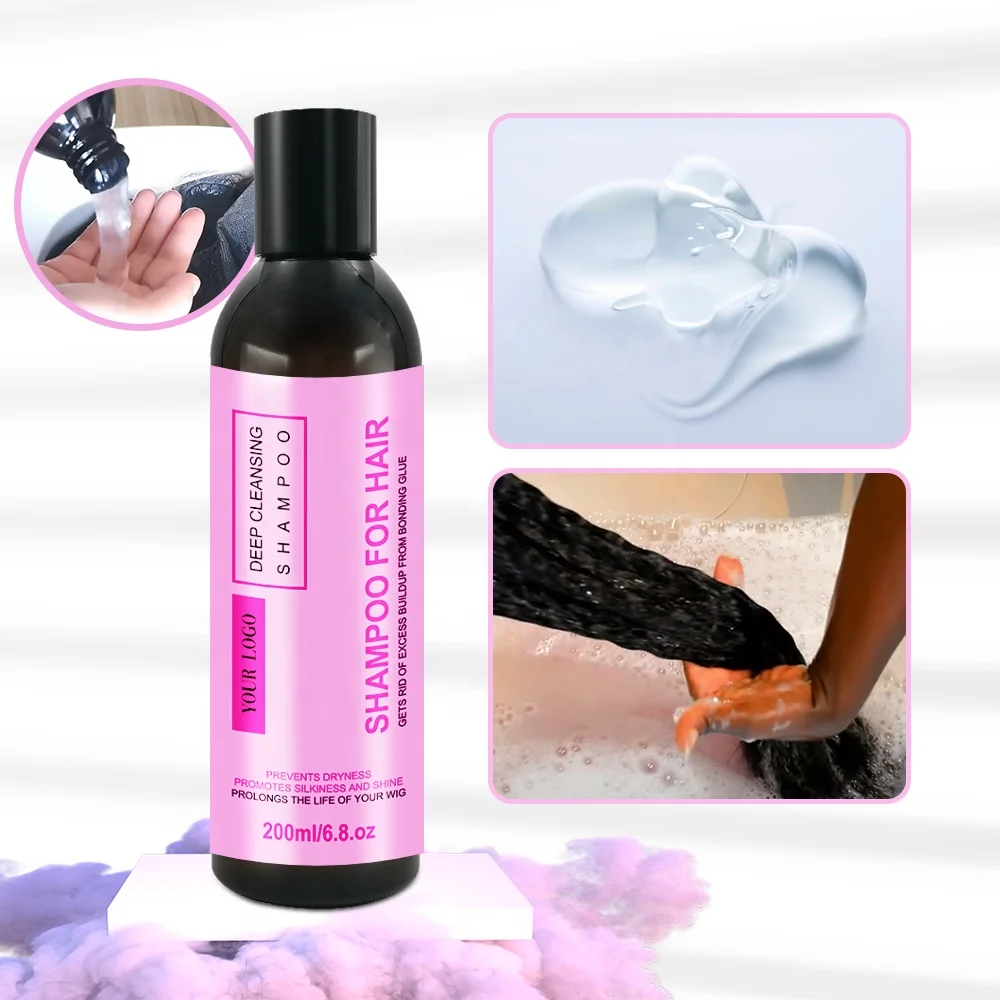 Custom Logo  professional Wig care treatment Hair Smooth Silky Conditioner Hydrating Deep cleansing Hair Shampoo for Wigs