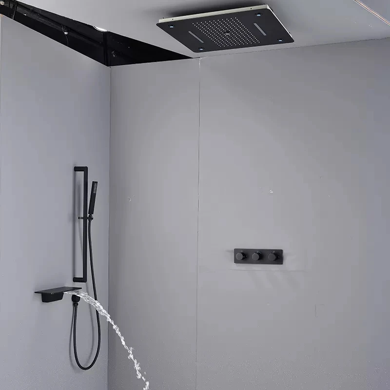 Portable ionic pure shower filter head ionic mineral stones Water-saving rain hand held shower hand spa