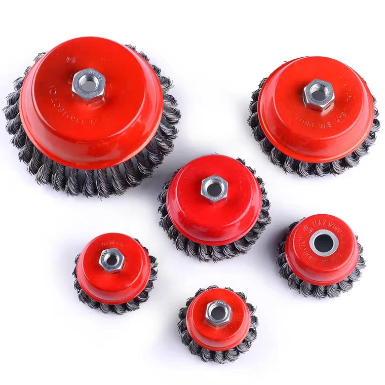 Powerful Twisted  knot steel Wire Cup Brush for angle grinders