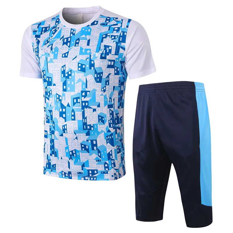 
Free ship to france pairs Marseilles Football training suit 2020/2021 Neymar Mbappe soccer training shirt and Cropped Trousers 