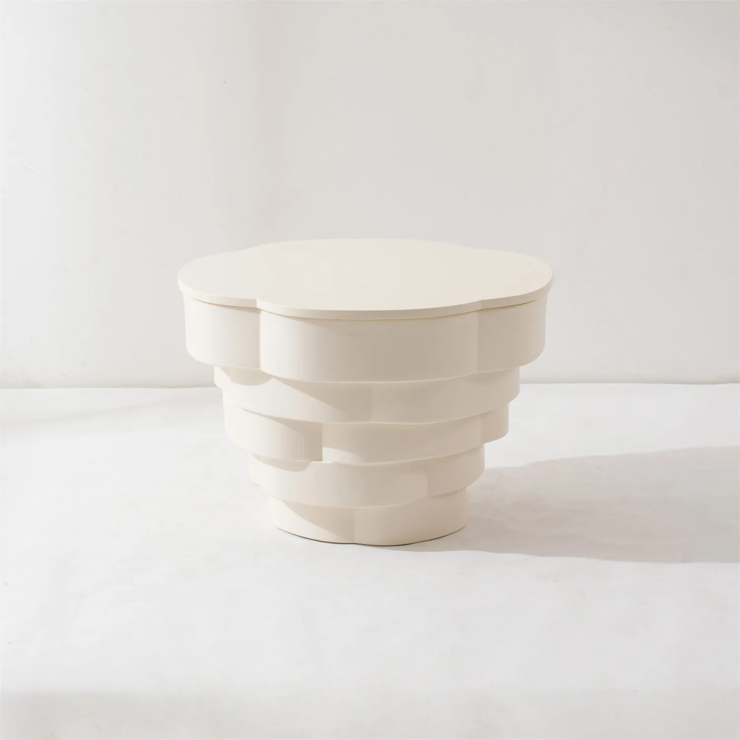 Designer Home Furniture Minamilst Modern Japandi Nordic Living Room Round White Plastic Coffee Side Table