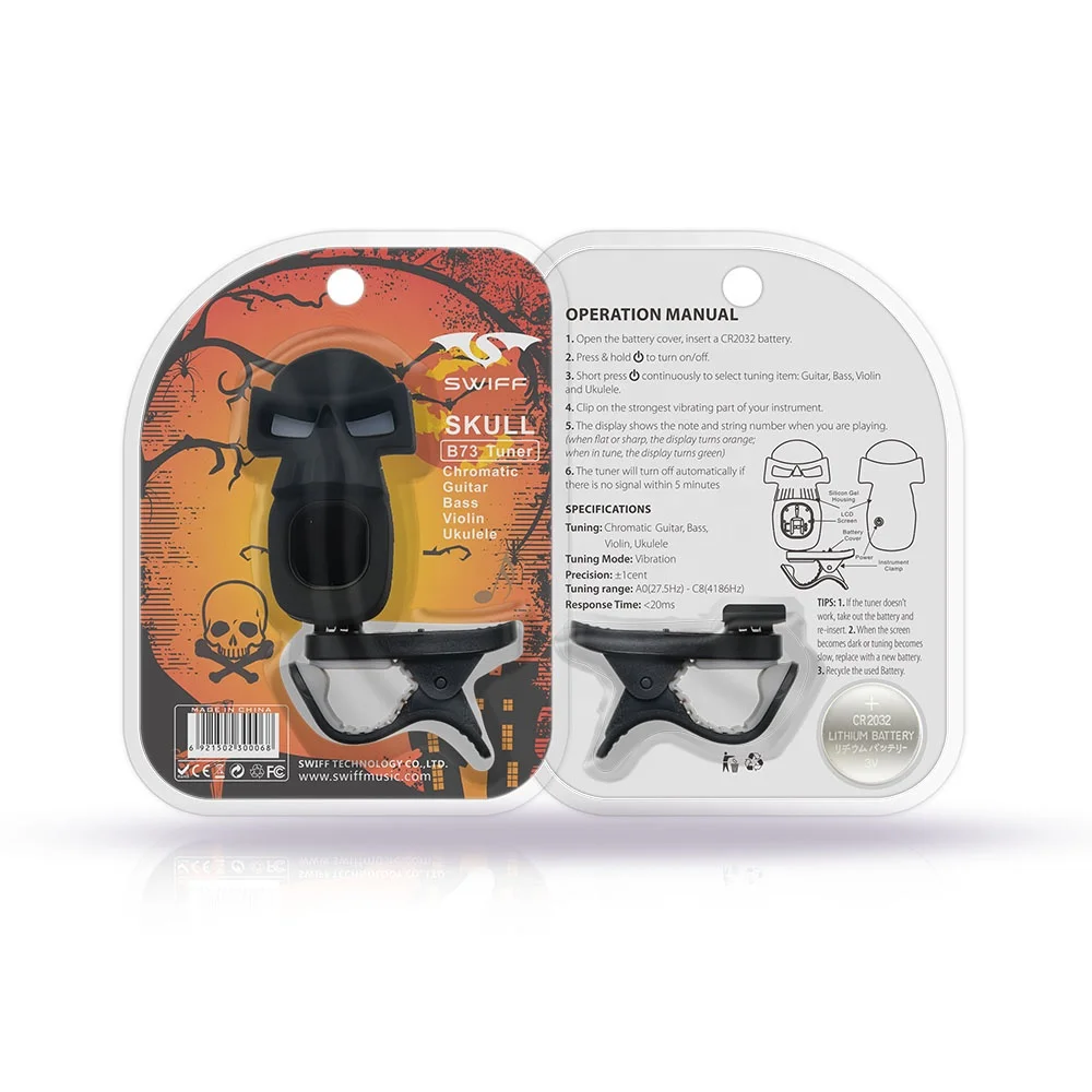 Swiff Clip tuner for chromatic, guitar, bass, violin,ukulele