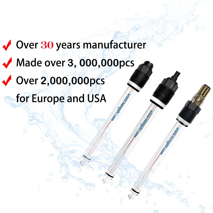 long life stable sensitive high quality glass and plastic body online and lab pH sensor pH electrode pH probe, -15~130centigrade