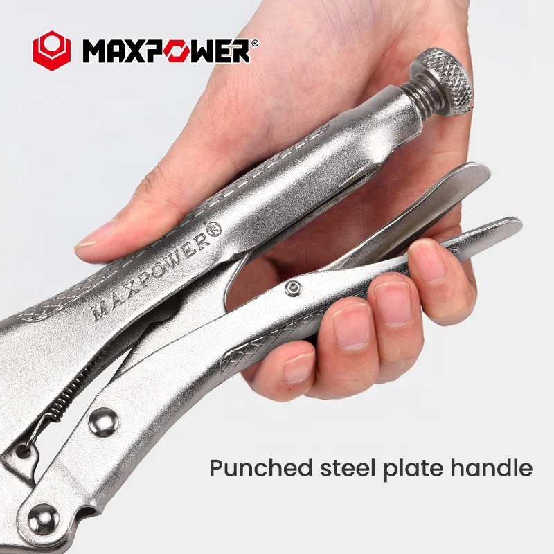 MAXPOWER Workshop Work Vise Grip Clamps 10in Locking Pliers Curved Jaw