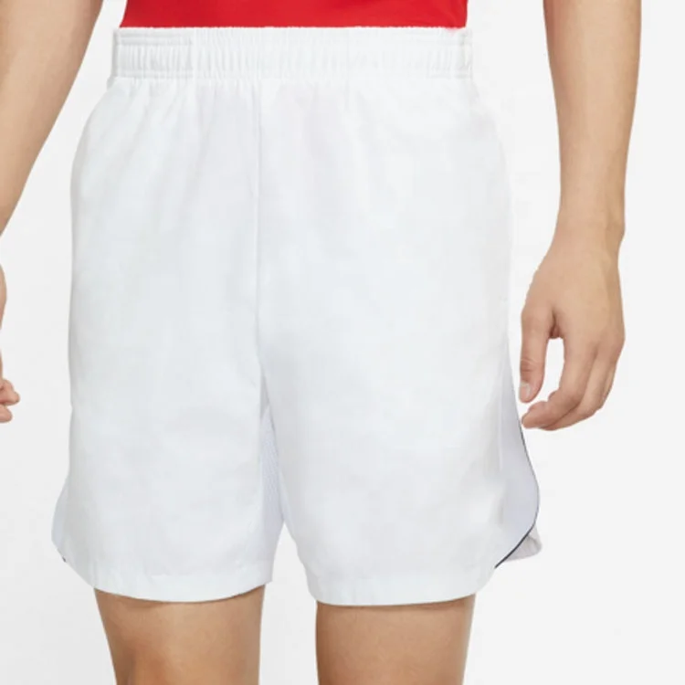 Hot sale custom logo design sports 4 way stretch polyester spandex woven tennis shorts for men