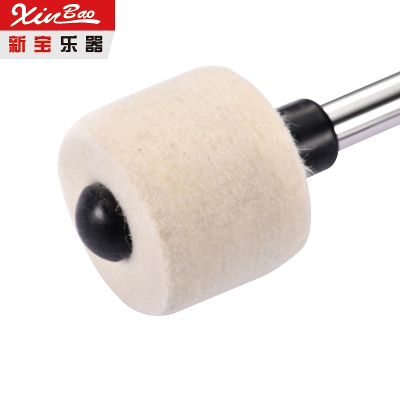 Marching band big drum drum stick stainless steel handle, hot wool material big drum stick